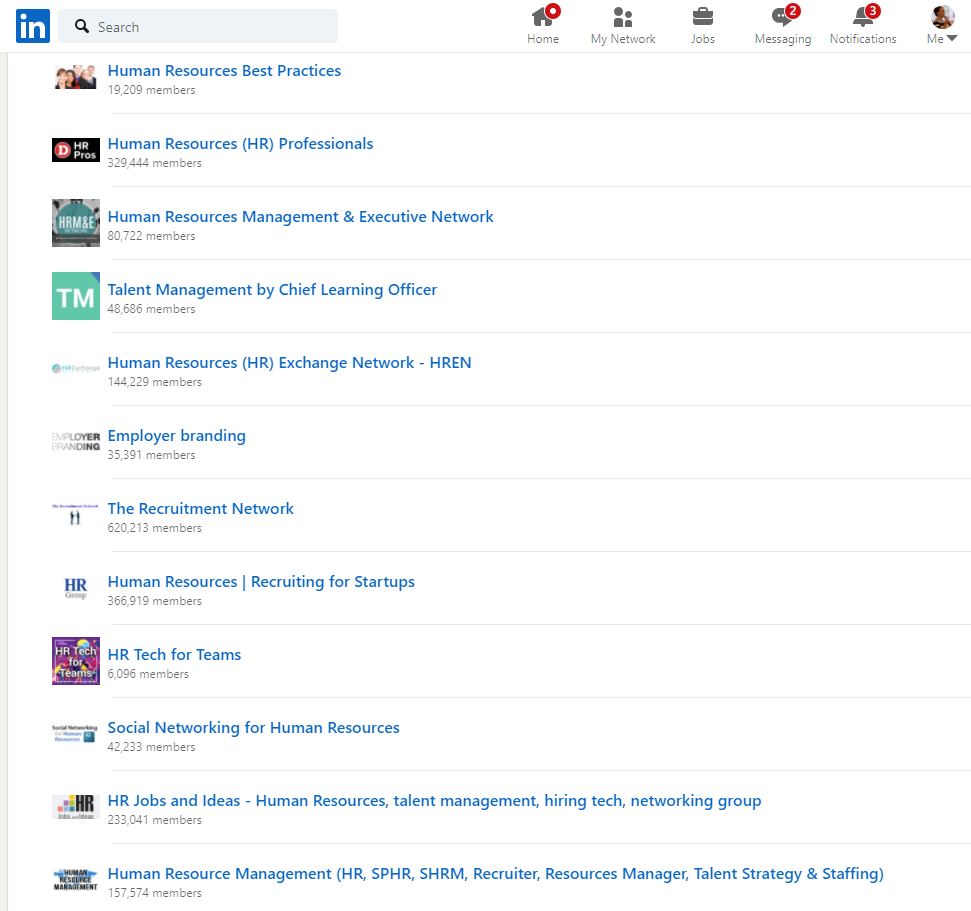 List of HR groups on LinkedIn 